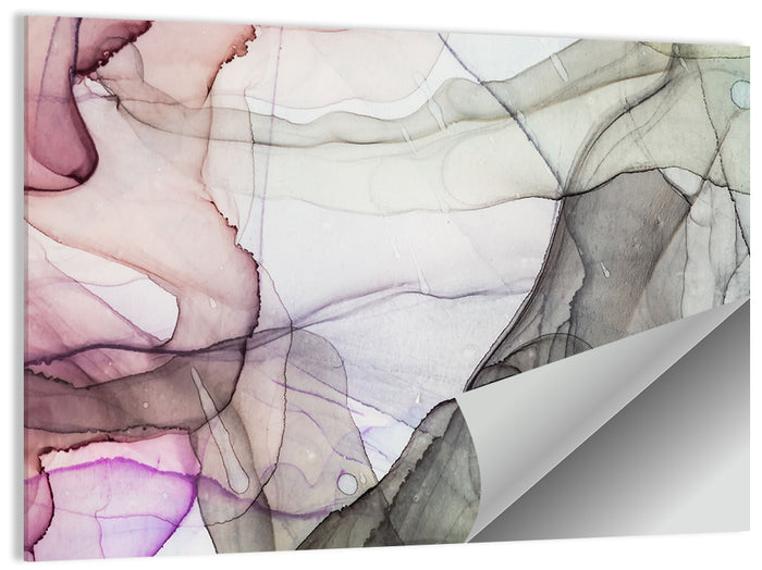 Textured Ink Wash Abstract Wall Art as a poster print