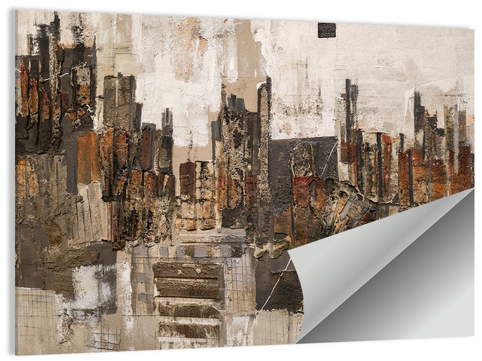 Brushstroke City Skyline Wall Art as a poster print
