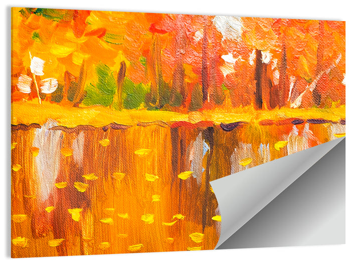 Autumn Trees Oil Painting Wall Art as a poster print