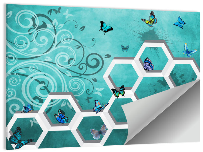 3d Butterfly Abstract Wall Art as a poster print
