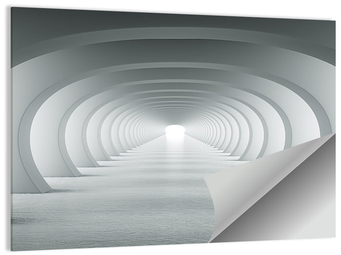 White Arched Corridor Wall Art as a poster print