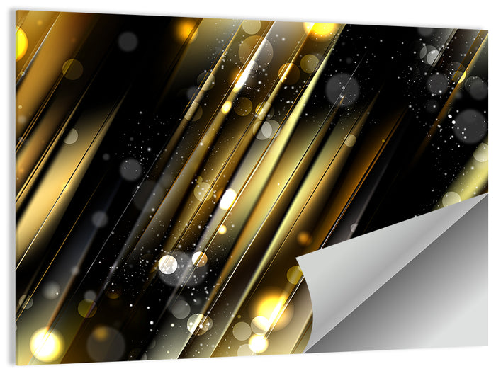 Black and Gold Diagonal Lights Wall Art as a poster print