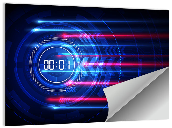 Digital Timer Concept Wall Art as a poster print