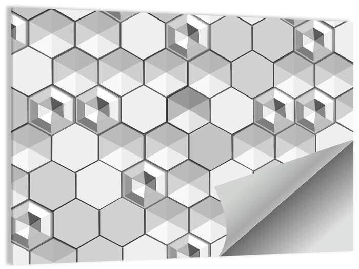 3d Isometric Hexagon Pattern Wall Art as a poster print