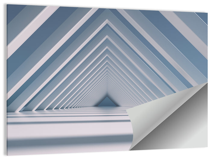 Blue Triangular Tunnel Wall Art as a poster print