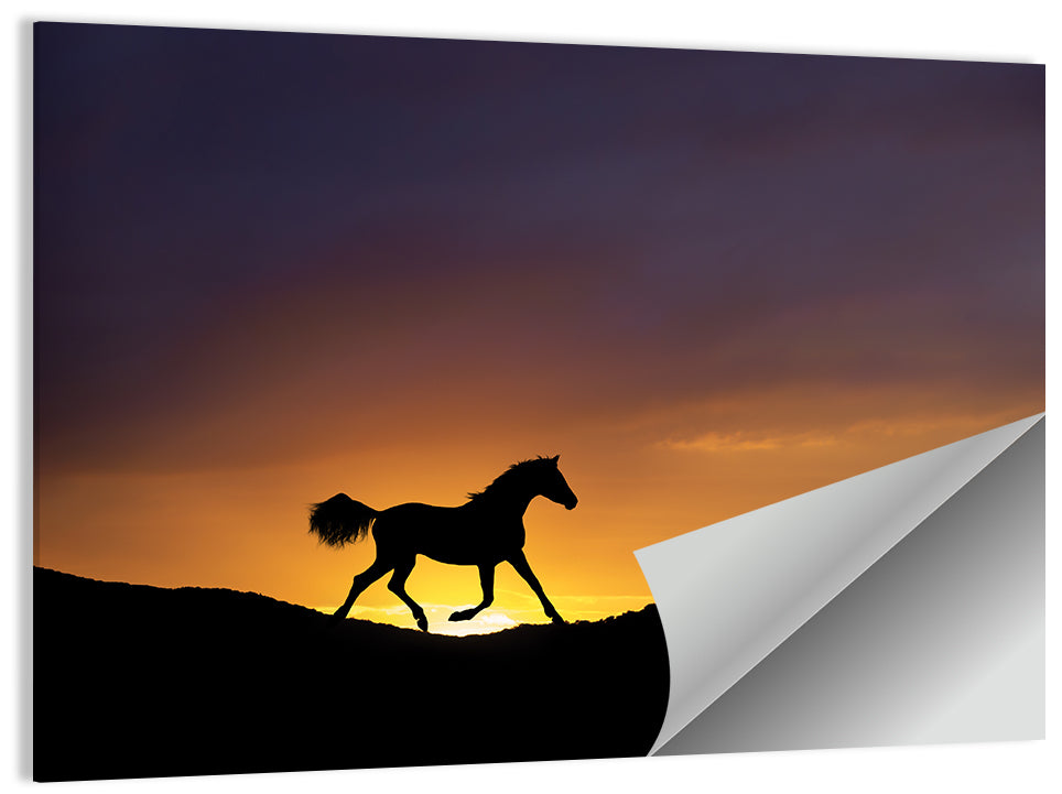 Running Horse Silhouette Wall Art