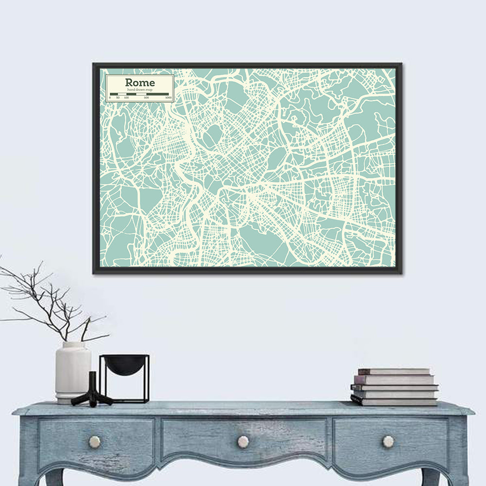 Rome City Map Wall Art
