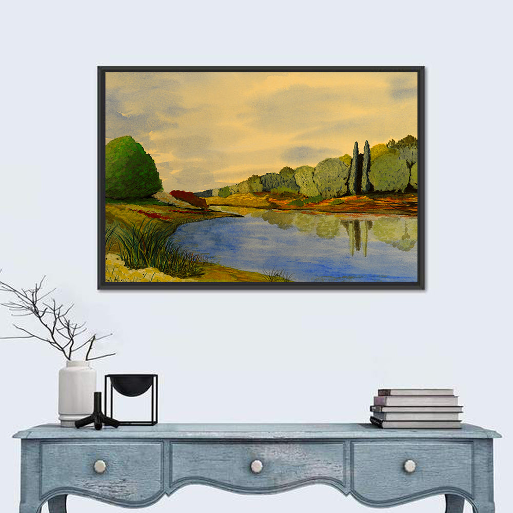 Scenic Autumn Lake Wall Art