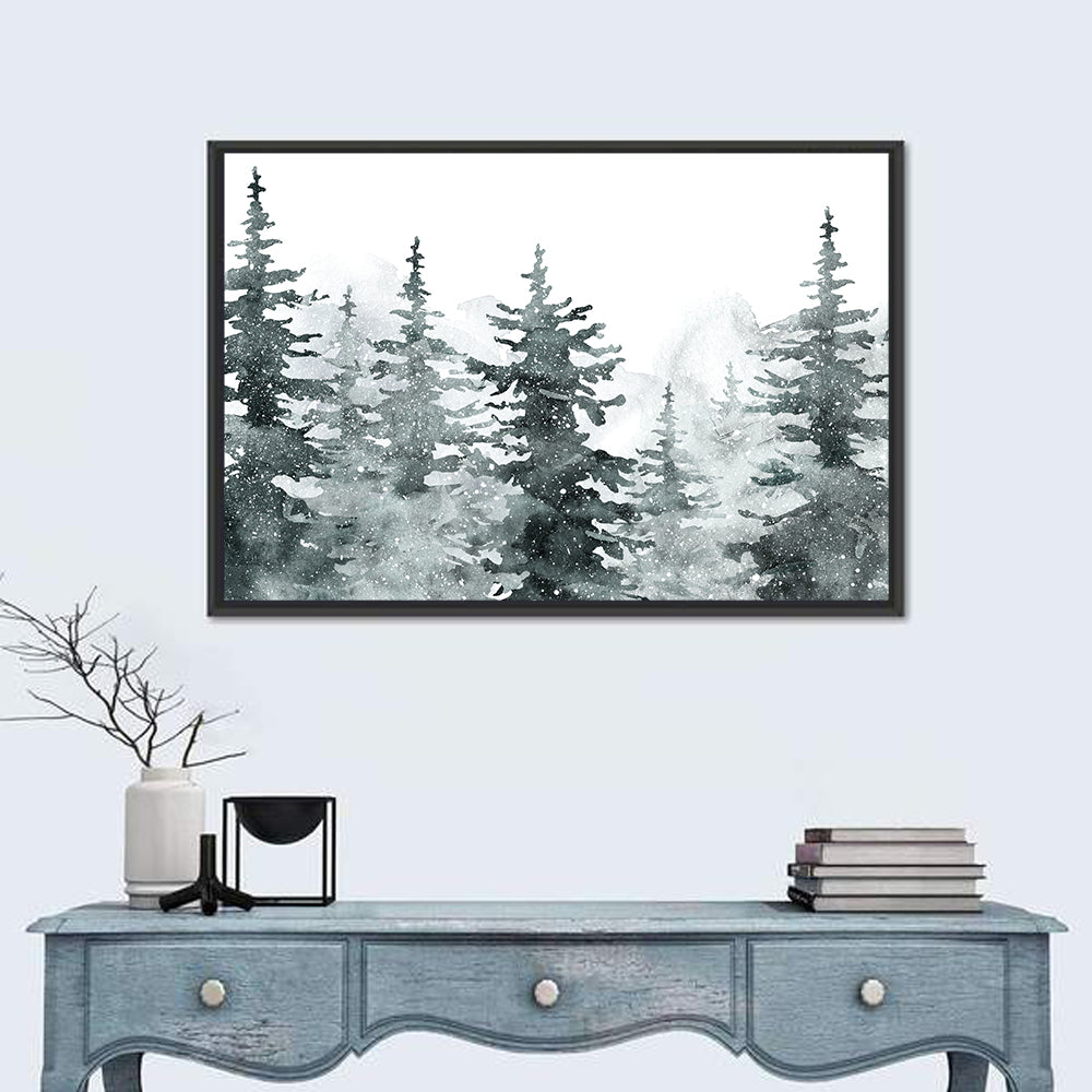 Snowy Pine & Spruce Trees Artwork Wall Art