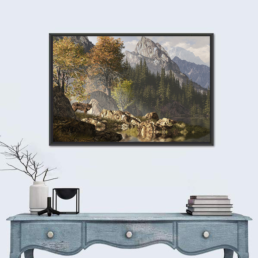 Wolf In The Rocky Mountains Wall Art