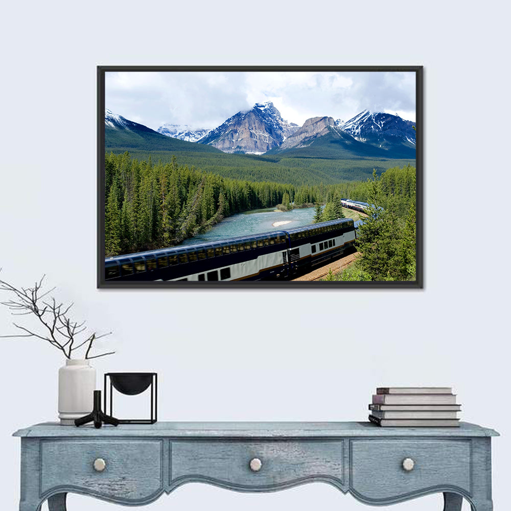 Train In Canadian Rockies Wall Art