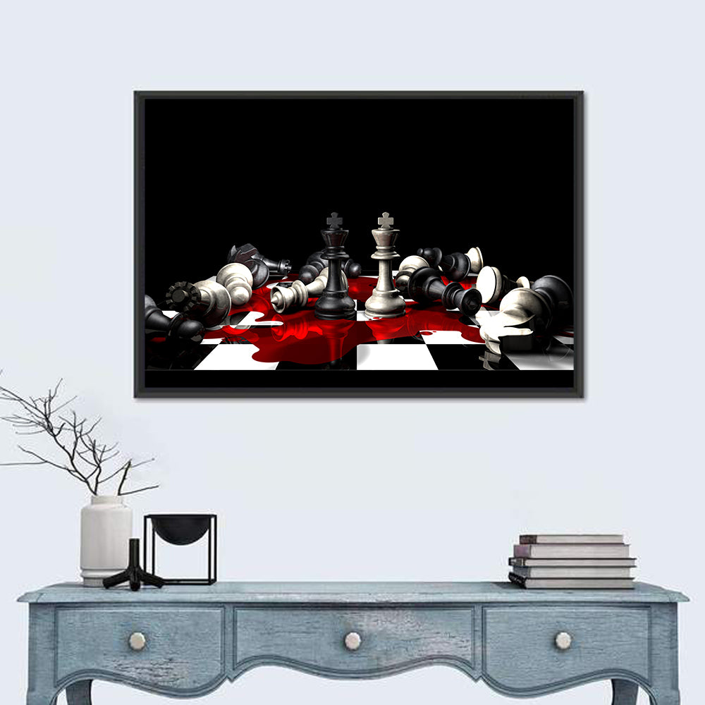 Chess Pieces In Game Wall Art