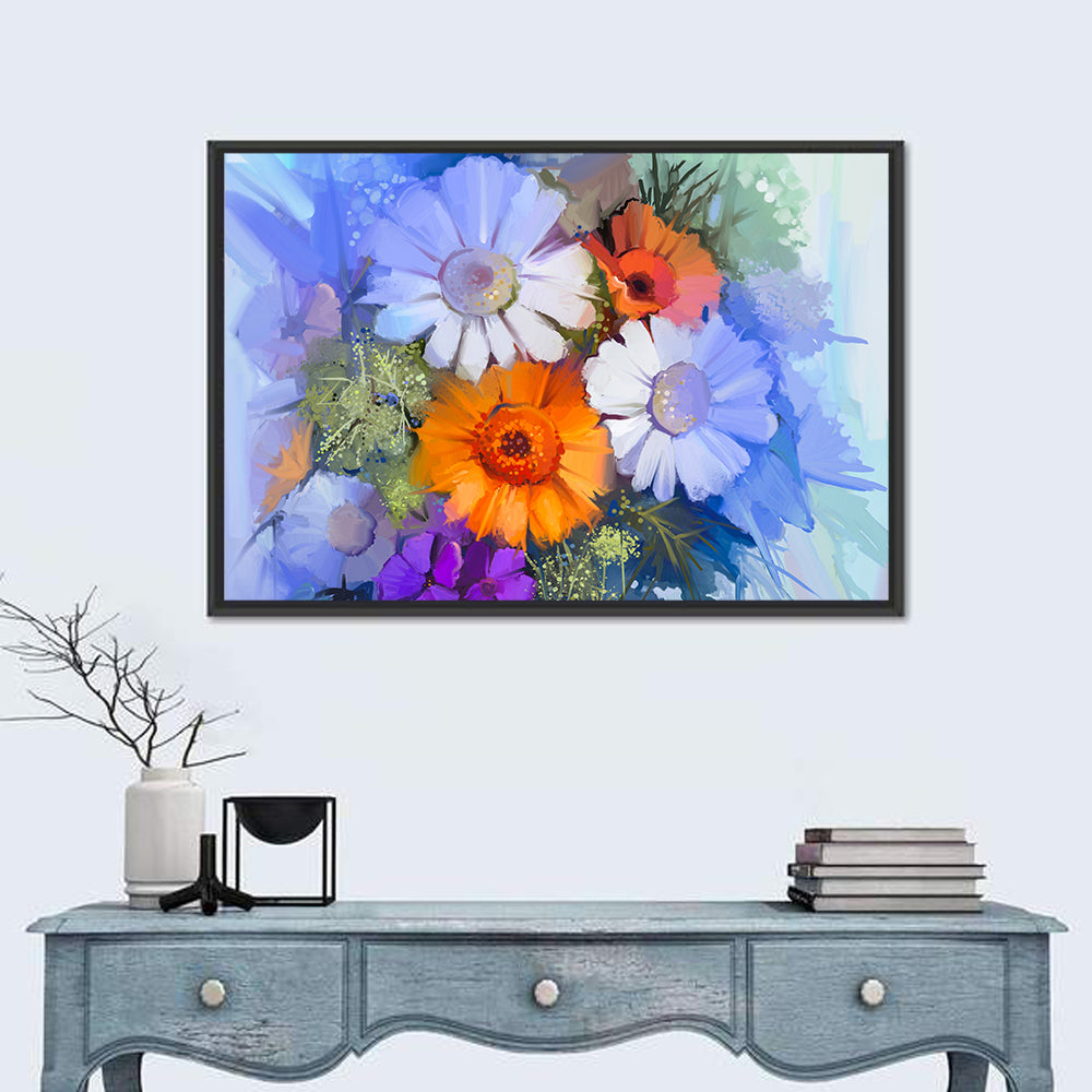 Oil Painted Flowers Wall Art