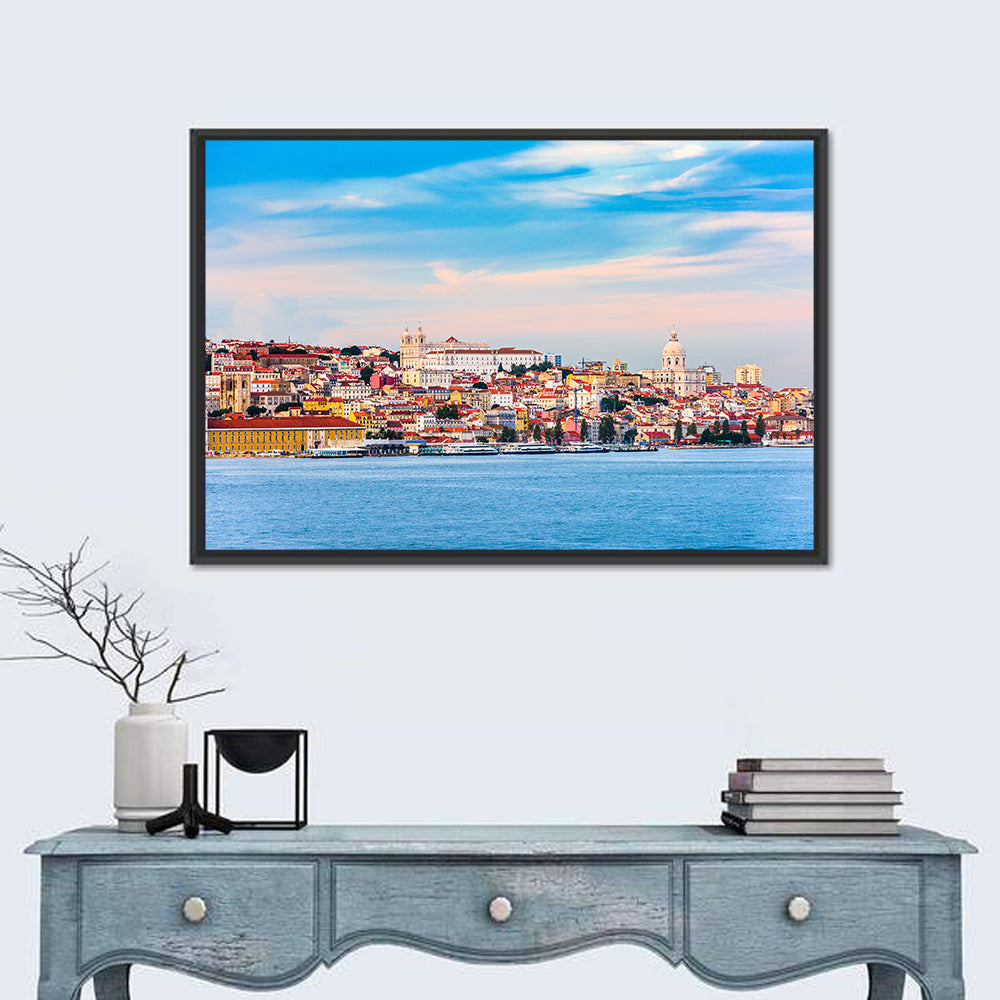 Lisbon Skyline On Tagus River Wall Art