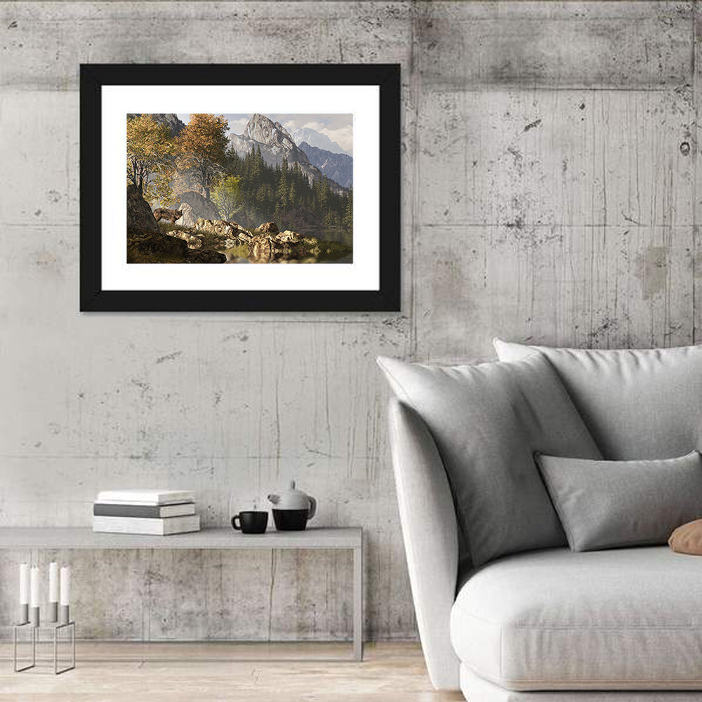 Wolf In The Rocky Mountains Wall Art