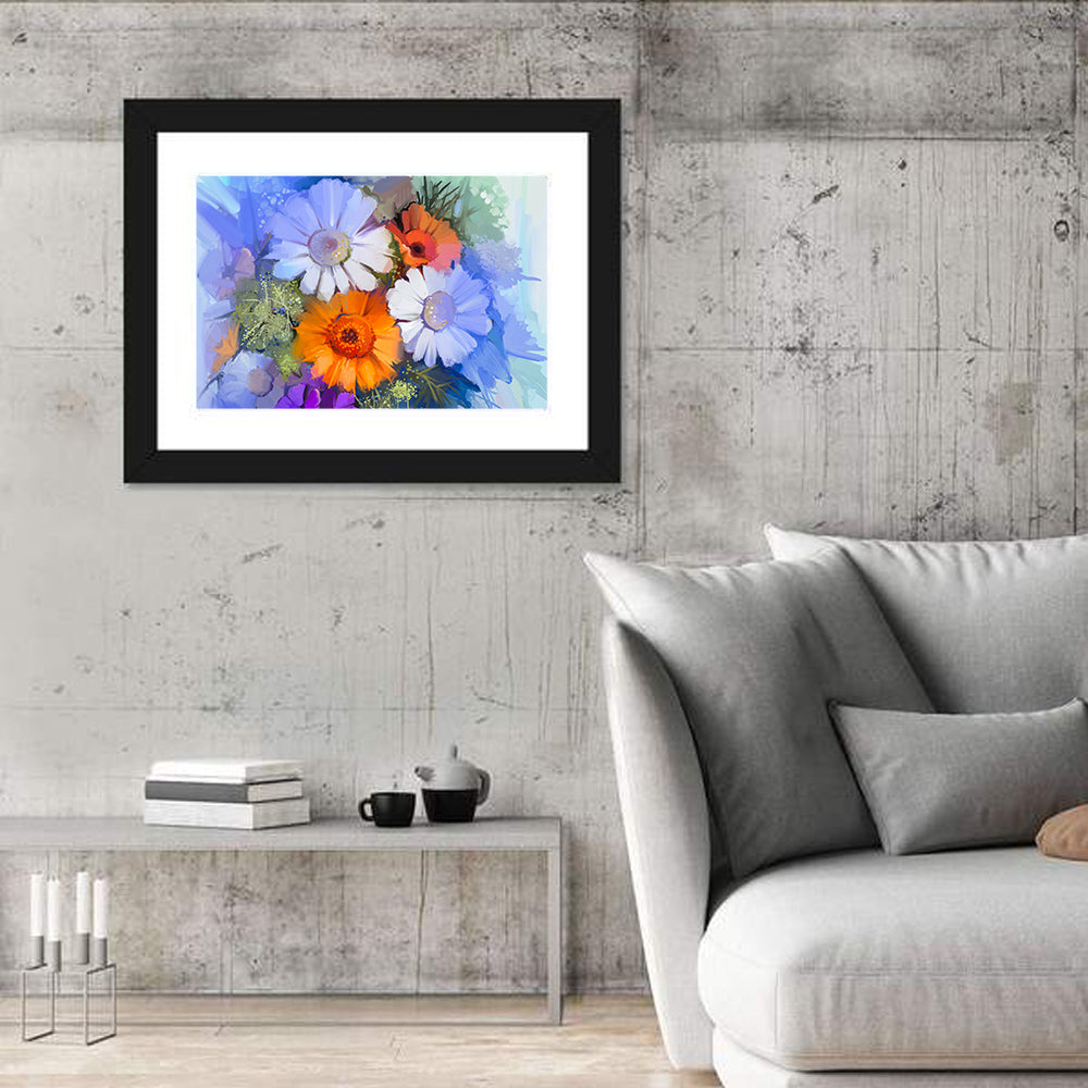 Oil Painted Flowers Wall Art