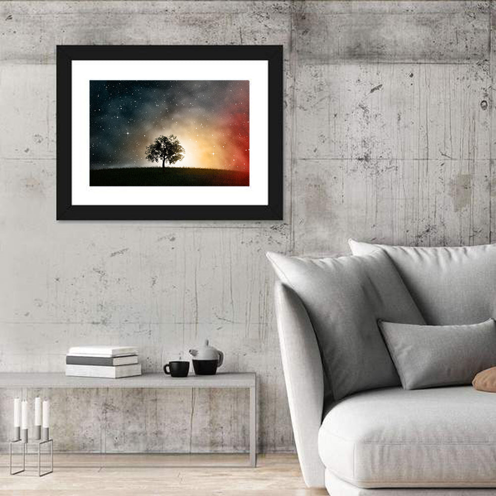 Tree Under Starry Sky Wall Art