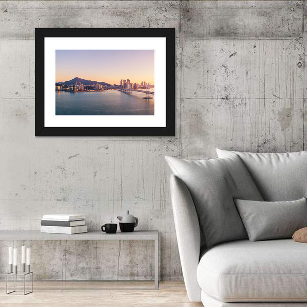 Gwangan Bridge At Sunrise Wall Art