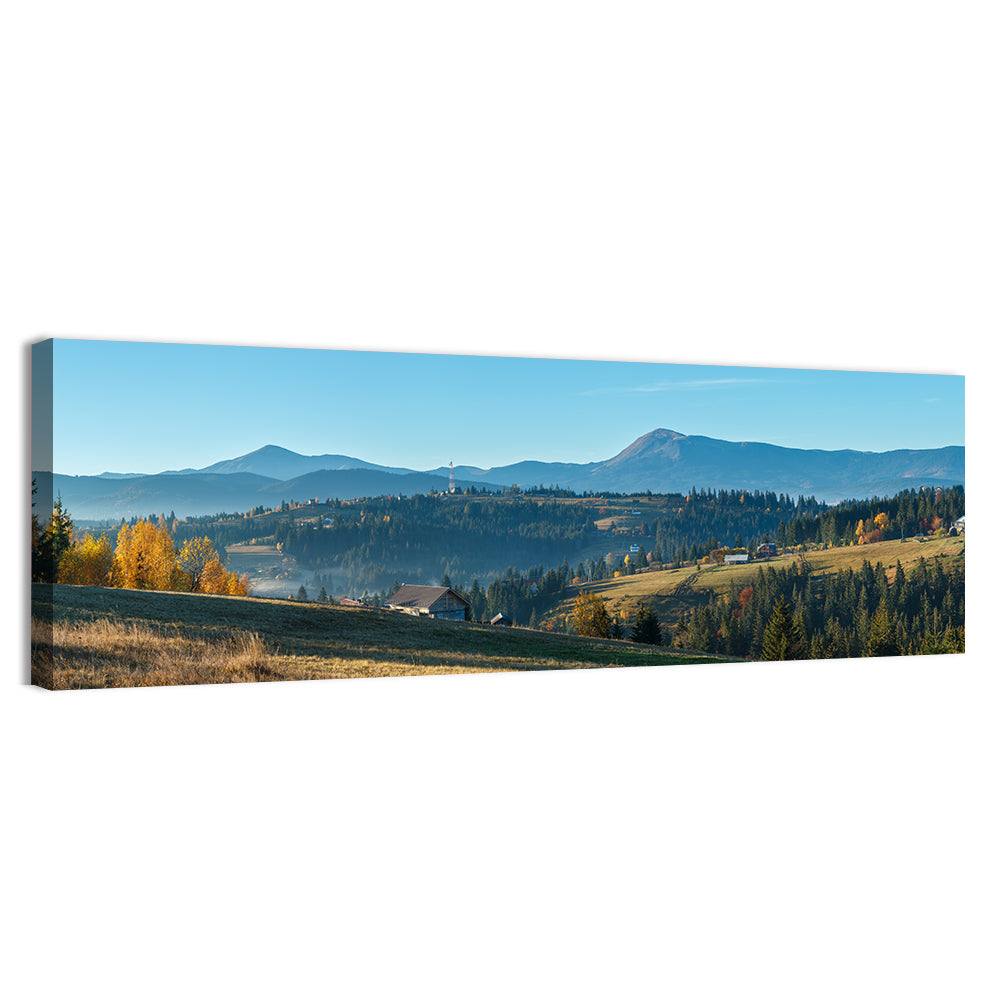 Yablunytsia Village Mountain View Wall Art, canvas print, panoramic