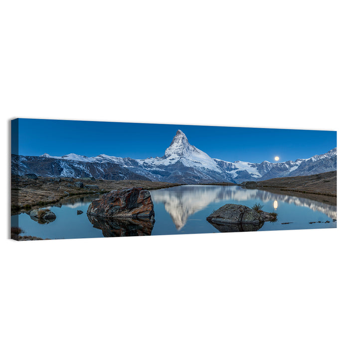 Matterhorn Sunset Over Stelli Lake Wall Art as a canvas print