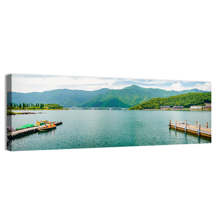 Lake Kawaguchi Mountain View Wall Art as a canvas print