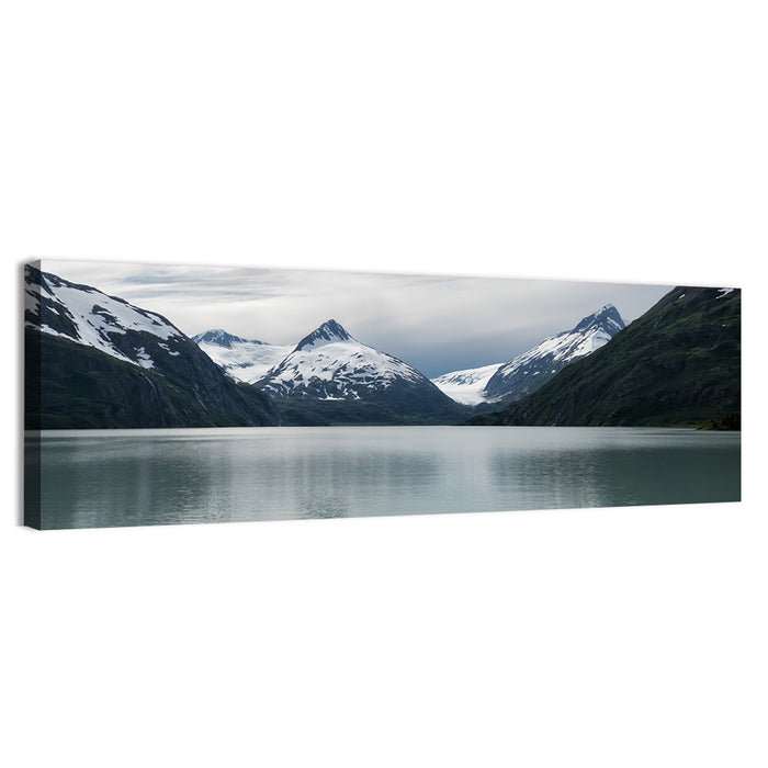 Glacial Mountain Lake Reflection Wall Art as a canvas print