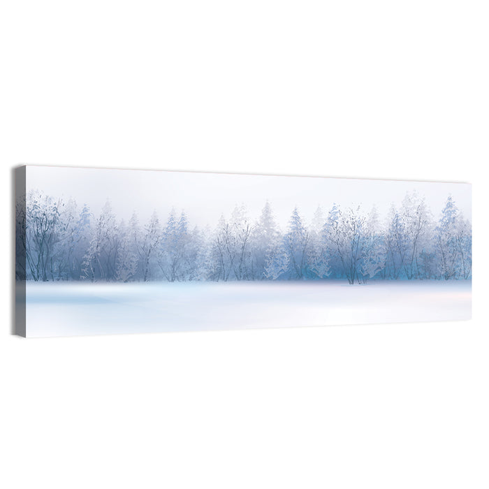 Frosted Winter Forest Wall Art as a canvas print