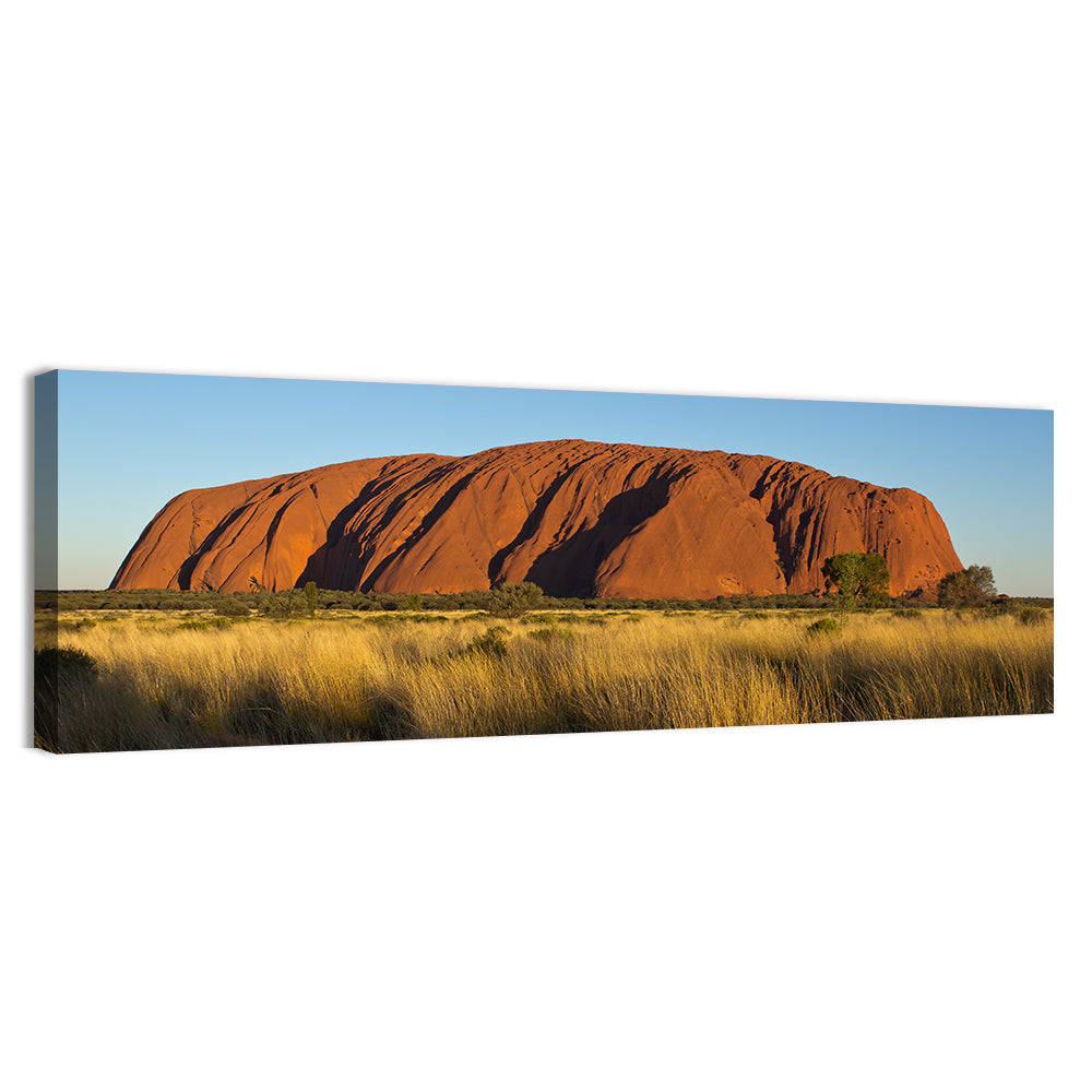 Uluru Red Rock at Golden Hour Wall Art, canvas print, panoramic
