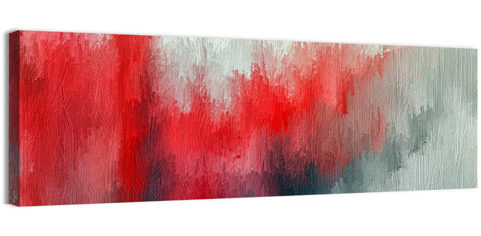 Red to Gray Oil Brushstrokes Wall Art as a canvas print