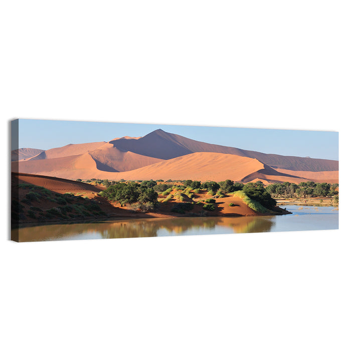Flooded Sossusvlei Reflection Wall Art as a canvas print