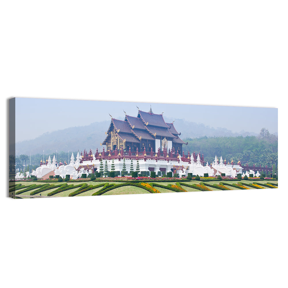 Ho Kham Royal Pavilion Chiang Mai Wall Art, canvas print, panoramic