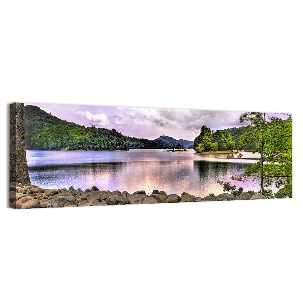 Glenville Lake Shoreline Wall Art, canvas print, panoramic