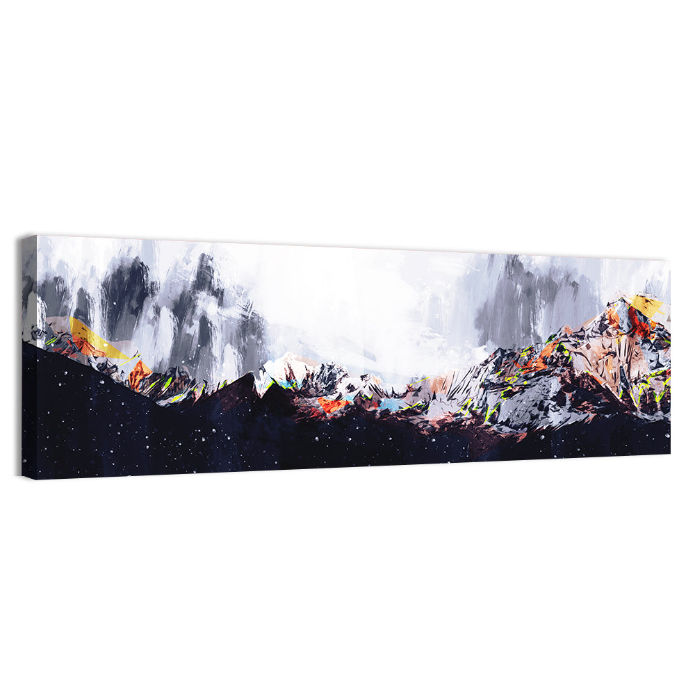 High-contrast Acrylic Mountains Wall Art, canvas print, panoramic