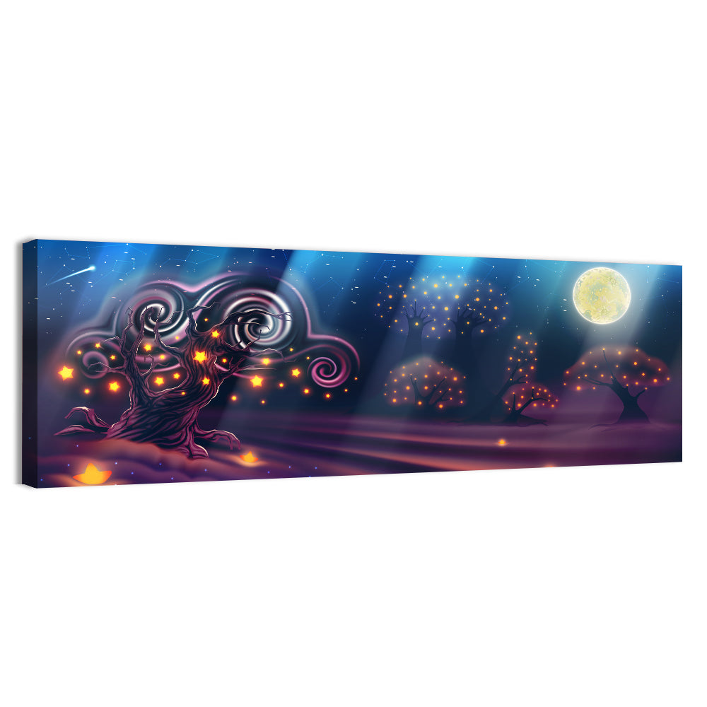 Magical Night Landscape Wall Art, canvas print, panoramic