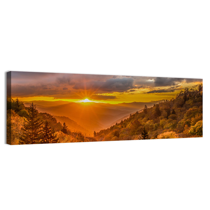 Great Smoky Mountains Sunrise Wall Art as a canvas print