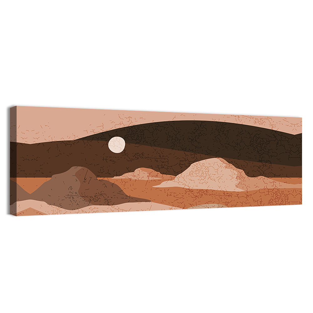 Moonlit Desert Dunes Wall Art, canvas print, panoramic