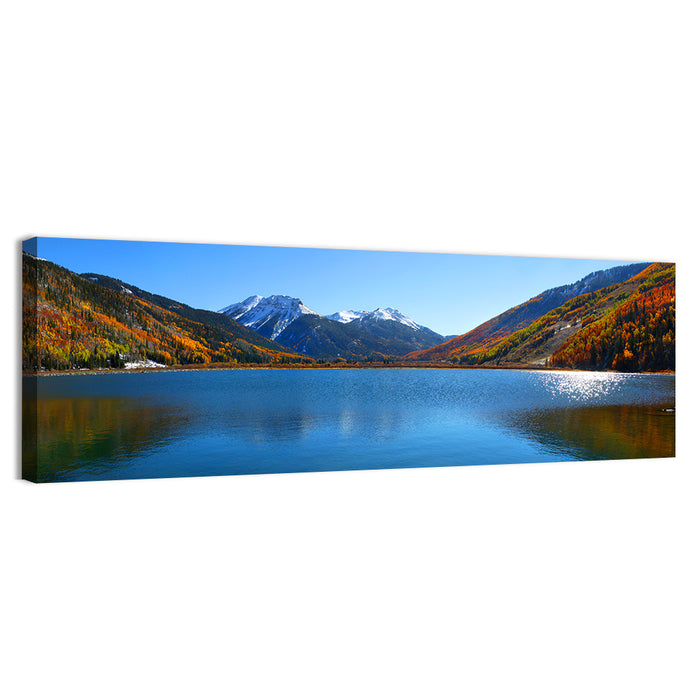 Crystal Lake Colorado Autumn Reflection Wall Art as a canvas print