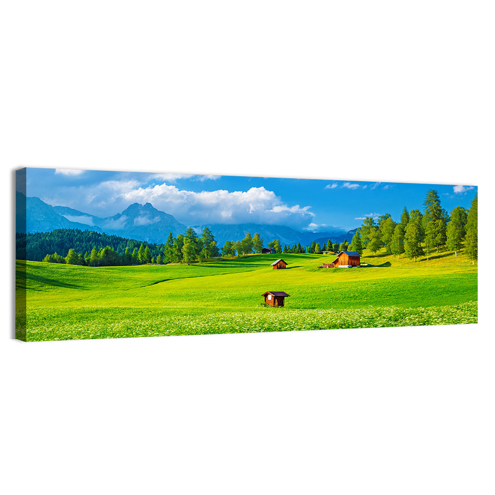 Alpine Valley Meadow, Austria Wall Art, canvas print, panoramic