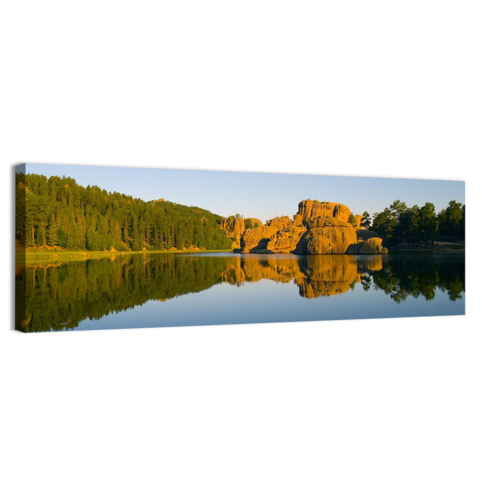 Sylvan Lake Golden Hour Reflection Wall Art as a canvas print