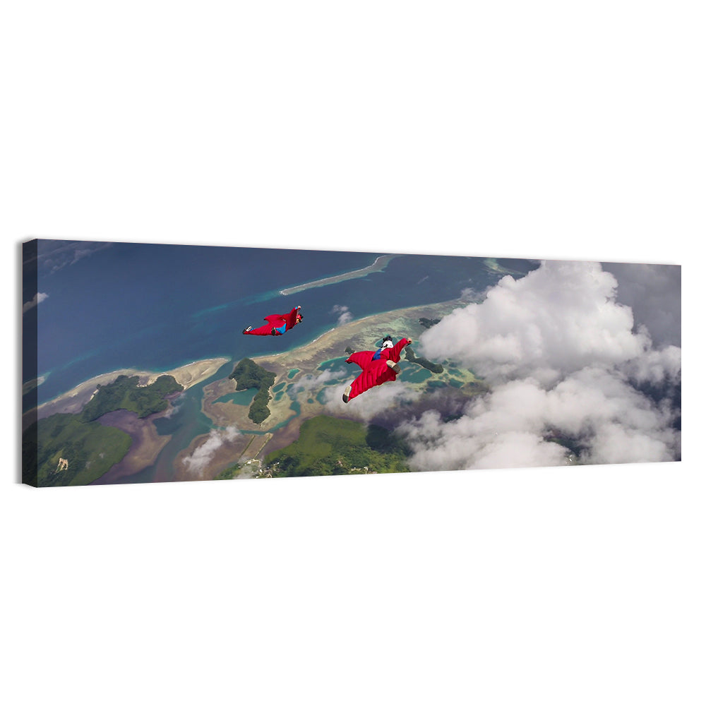 Wingsuit Flying Over Palau Coast Wall Art