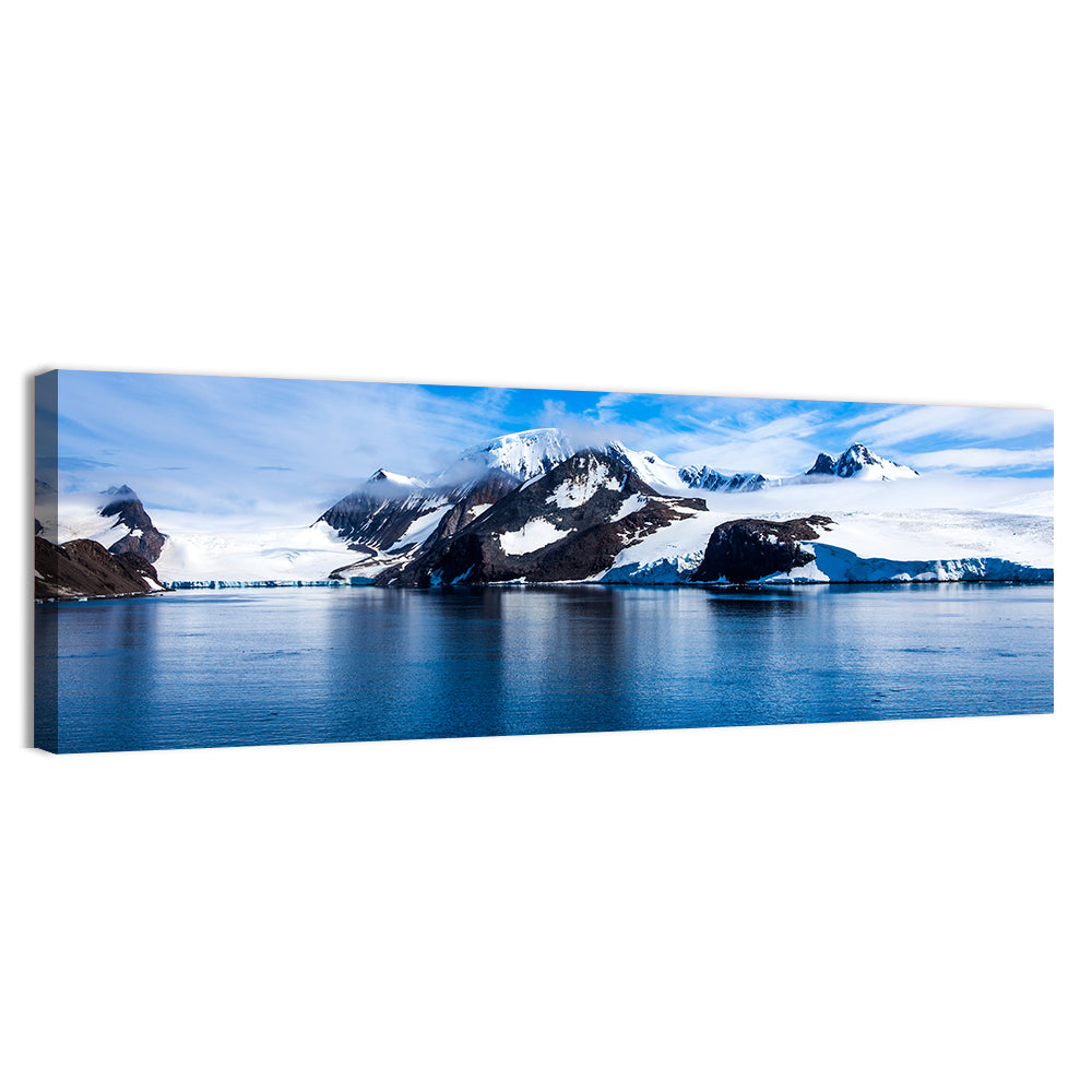 Antarctic Glacier Reflection Wall Art, canvas print, panoramic