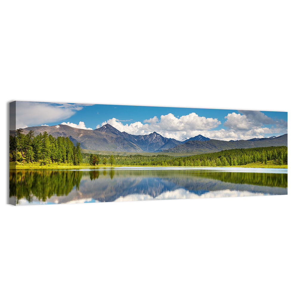 Altai Mountain Lake Reflection Wall Art, canvas print, panoramic