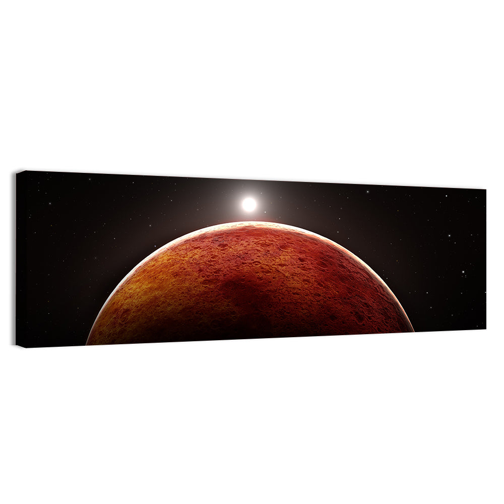 Planet Mars With Moon Wall Art