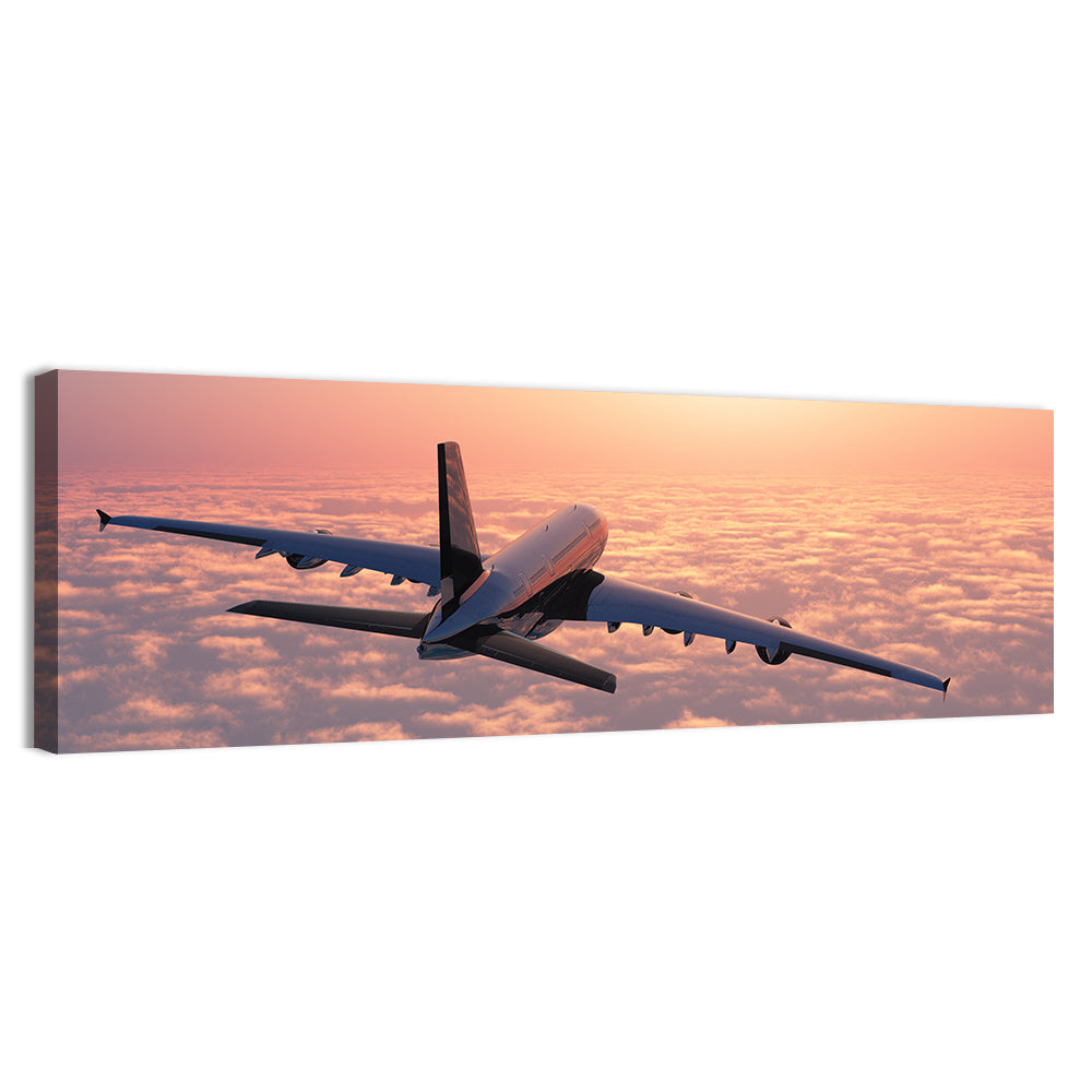 Passenger Plane Above Clouds Wall Art
