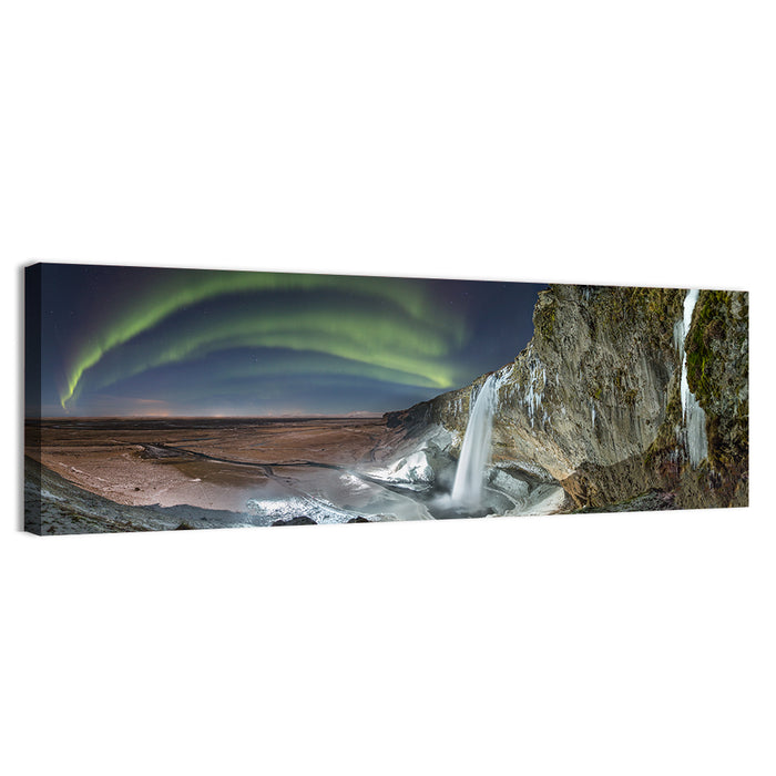 Seljalandsfoss Waterfall Nightscape Wall Art as a canvas print