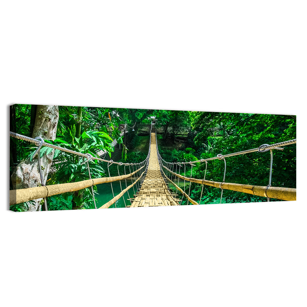 Bamboo Pedestrian Bridge Wall Art, canvas print, panoramic