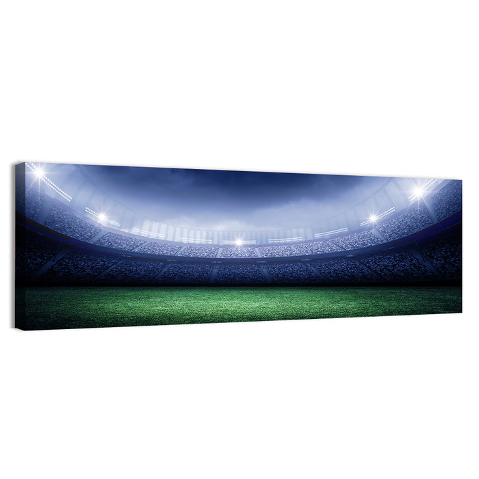 Illuminated Soccer Stadium Wall Art as a canvas print