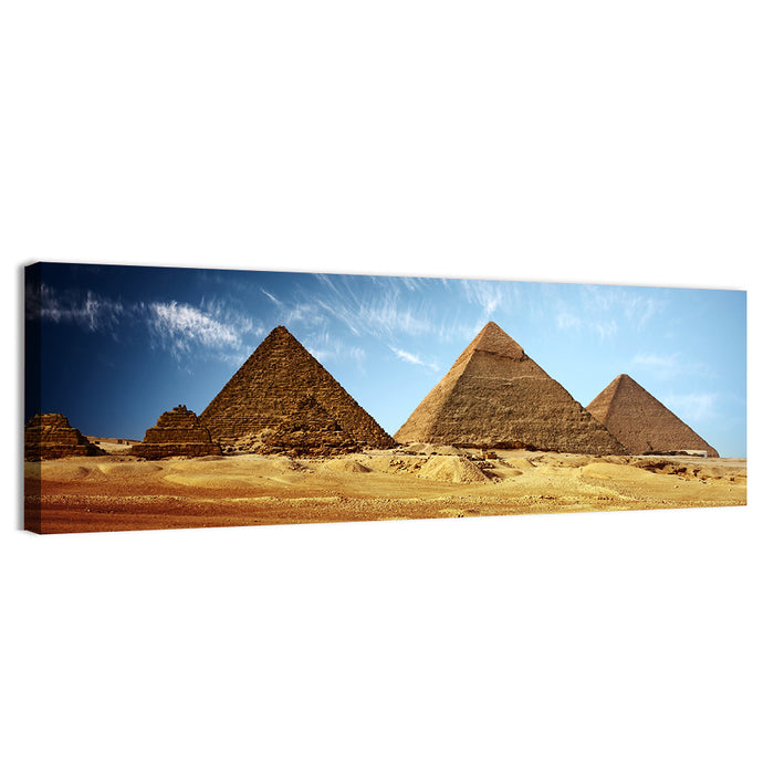 Giza Pyramids Valley View Wall Art as a canvas print