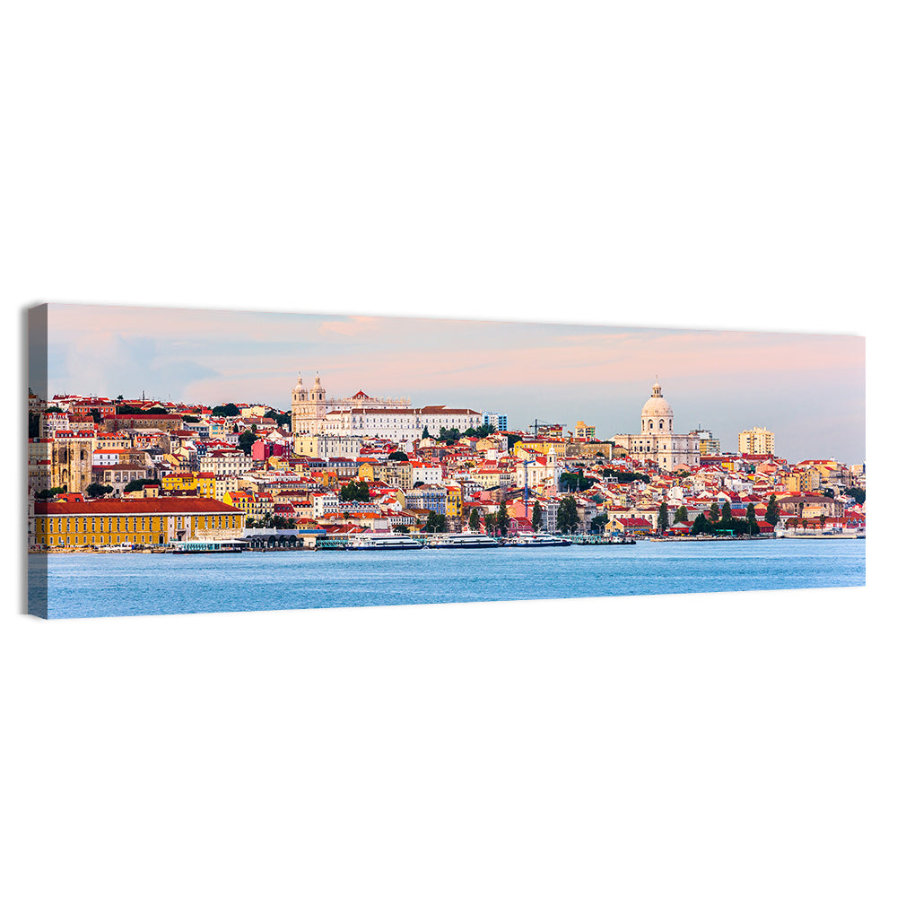 Lisbon Skyline On Tagus River Wall Art
