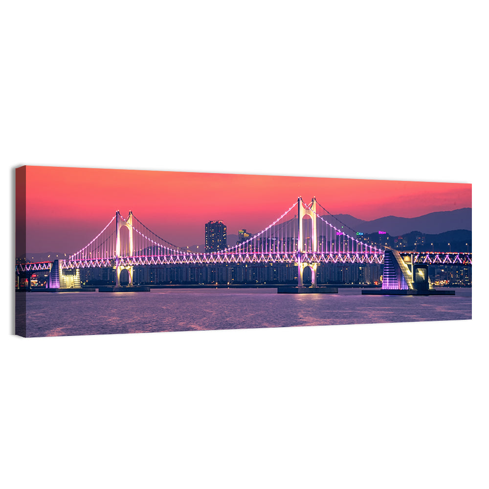 Gwangan Bridge At Night in Busan Wall Art